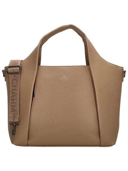 Charm Torebka "Mulberry street" w kolorze jasnobrązowym - 40,5 x 26,5 x 14 cm rozmiar: onesize. Brązowe torebki klasyczne damskie Charm, z materiału, przez ramię, bez dodatków. Za 139.87 zł.