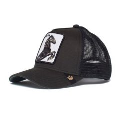 Czapka z daszkiem Goorin Bros. The Stallion Trucker - 101-0393-BLK. Czarne czapki z daszkiem damskie Goorin Bros, bez wzorów. W wyprzedaży za 129.00 zł.