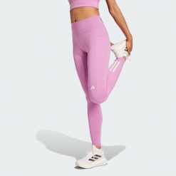 Legginsy Own the Run Full-Length. Niebieskie legginsy damskie Adidas, xs, bez wzorów, z materiału. W wyprzedaży za 209.30 zł.
