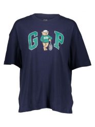 GAP Koszulka w kolorze granatowym rozmiar: XL. Niebieskie bluzki damskie GAP, xl, bez wzorów, z bawełny, bez kołnierzyka, bez ramiączek. Za 77.95 zł.