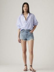Levi's Szorty dżinsowe w kolorze błękitnym rozmiar: W23. Niebieskie szorty damskie Levi's, bez wzorów, z bawełny. Za 128.95 zł.