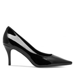 Szpilki GINO ROSSI. Czarne szpilki damskie Gino Rossi, bez wzorów, bez obcasa, na szpilce, bez zapięcia. Za 299.99 zł.