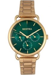 Bertha Zegarek kwarcowy "Gwen" w kolorze złoto-zielonym rozmiar: onesize. Zielone, analogowe zegarki damskie Bertha, ze stali. Za 260.99 zł.