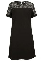 Sukienka z wstawką z cekinami. Czarne sukienki damskie bonprix, bez wzorów, eleganckie, bez ramiączek. Za 219.99 zł.