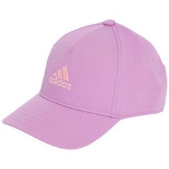 Czapka z daszkiem adidas LK. Fioletowe czapki z daszkiem damskie Adidas, bez wzorów, z bawełny. Za 59.00 zł.