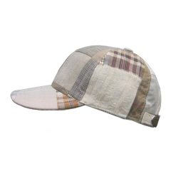 Czapka baseballowa patchworkowa HORKA. Brązowe czapki z daszkiem damskie HORKA, bez wzorów, z materiału. Za 242.00 zł.