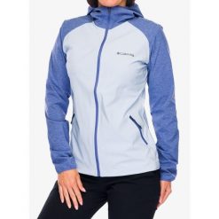 Kurtka softshell damska Columbia Heather Canyon Softshell. Niebieskie kurtki sportowe damskie Columbia, bez wzorów, z softshellu, bez kaptura. Za 303.99 zł.