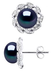 ATELIERS SAINT GERMAIN Srebrne kolczyki-wkrętki z cyrkoniami i perłami rozmiar: onesize. Szare kolczyki damskie ATELIERS SAINT GERMAIN, z cyrkonią, srebrne. Za 260.99 zł.