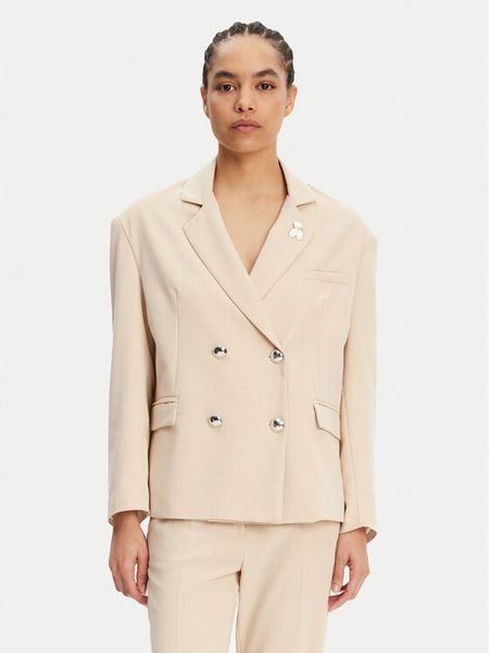 Maryley Marynarka 25EB288/21BE Beżowy Regular Fit. Brązowe marynarki i żakiety damskie Maryley, xl, bez wzorów, z syntetyku. Za 339.99 zł.