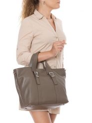 Lia Biassoni Skórzany shopper bag "Balme" w kolorze beżowym - 33 x 28 x 16 cm rozmiar: onesize. Brązowe shopper bag Lia Biassoni, bez wzorów, z materiału, na ramię, bez dodatków. Za 347.99 zł.