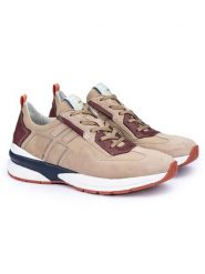 LLOYD Skórzane sneakersy w kolorze beżowo-bordowym rozmiar: 40. Brązowe obuwie sportowe damskie Lloyd, ze skóry, bez zapięcia. Za 430.46 zł.