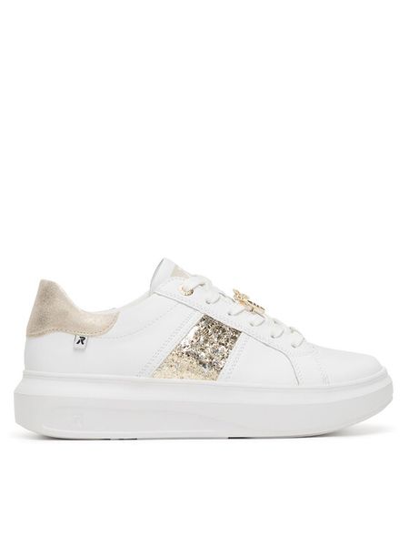 Rieker Revolution Lifestyle Sneakersy W1202-82 Biały. Białe obuwie sportowe damskie Rieker Revolution Lifestyle, ze skóry, bez zapięcia. Za 399.99 zł.