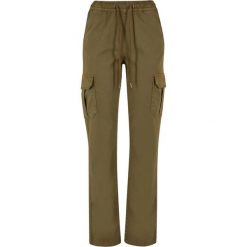 Spodnie Cargo Damskie Twill Z Wysokimi Stanami. Zielone spodnie dresowe damskie Urban Classics, xs, bez wzorów. Za 187.99 zł.