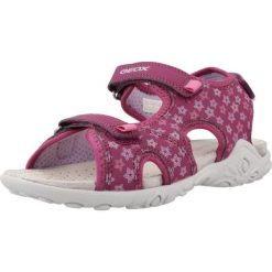 Sandały GEOX J SANDAL WHINBERRY G Bordeaux. Czerwone sandały damskie Geox, bez wzorów, z syntetyku, bez obcasa, bez zapięcia. Za 141.99 zł.