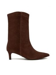 Gino Rossi Botki EO-TANYA-121972 Brązowy. Brązowe botki damskie Gino Rossi, ze skóry, bez obcasa, na szpilce, bez zapięcia. Za 359.99 zł.