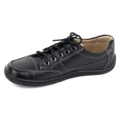 Barefoot Damskie minimalistyczne półbuty skórzane OLIVIER 770 czarne. Czarne półbuty damskie bez wzorów, ze skóry, bez obcasa, bez zapięcia. Za 453.66 zł.