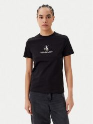 Calvin Klein Jeans T-Shirt Shadow Graphic J20J225545 Czarny Regular Fit. Czarne t-shirty damskie Calvin Klein Jeans, s, bez wzorów, z bawełny, bez kołnierzyka. Za 89.99 zł.