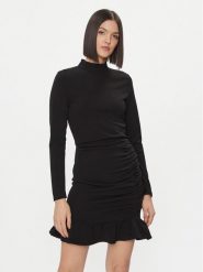 Morgan Sukienka codzienna 232-RJUST.F Czarny Regular Fit. Czarne sukienki damskie Morgan, bez wzorów, z syntetyku, bez ramiączek. Za 219.99 zł.