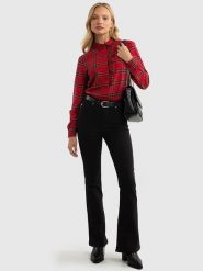 BIG STAR Koszula w kolorze czerwonym rozmiar: XS. Czerwone koszule damskie Big Star, xs, z aplikacjami, retro, bez kołnierzyka, bez ramiączek. Za 132.99 zł.