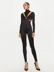 Elisabetta Franchi Kombinezon TU-T32-47E2 Czarny Slim Fit. Czarne sukienki damskie Elisabetta Franchi, bez wzorów, z syntetyku, bez ramiączek. Za 989.99 zł.