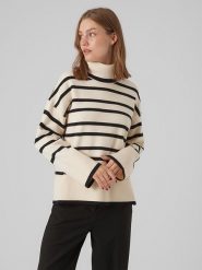 Vero Moda Golf w kolorze czarno-kremowym rozmiar: L. Czarne golfy damskie Vero Moda, l, bez wzorów, z włókna, bez ramiączek. Za 74.63 zł.