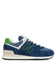 New Balance Sneakersy U574QBL W Niebieski. Niebieskie obuwie sportowe damskie New Balance, ze skóry, bez zapięcia. Za 429.00 zł.
