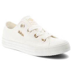 Trampki damskie Lee Cooper, cholewka z materiału tekstylnego wiązanie z przodu na płaskiej podeszwie, białe, LCW-26-02-4068L SVL-653. Białe trampki damskie Lee Cooper, bez wzorów, bez zapięcia. Za 119.00 zł.