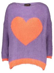 Miss goodlife Sweter w kolorze fioletowo-pomarańczowym rozmiar: S. Pomarańczowe swetry klasyczne damskie miss goodlife, s, z wełny, bez kołnierzyka. Za 144.92 zł.
