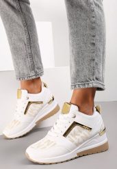 Białe Sneakersy Moniera. Białe obuwie sportowe damskie Renee, z bawełny, bez zapięcia. Za 59.99 zł.