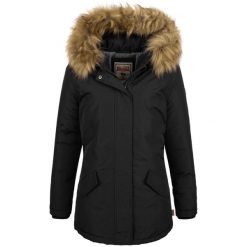 Damska kurtka zimowa Lonsdale Kimmeridge. Czarne kurtki damskie Lonsdale, na zimę, bez wzorów, z puchu, bez kaptura. W wyprzedaży za 461.45 zł.
