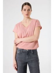 Garcia Koszulka w kolorze jasnoróżowym rozmiar: M. Różowe bluzki damskie Garcia, m, bez wzorów, z bawełny, bez kołnierzyka, bez ramiączek. Za 78.99 zł.