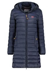 Geographical Norway Płaszcz pikowany "Atikolor" w kolorze granatowym rozmiar: M. Niebieskie płaszcze damskie Geographical Norway, m, bez wzorów, bez kaptura. Za 214.70 zł.