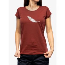 Koszulka z nadrukiem damska Ocun Classic T Organic Feather. Czerwone koszulki sportowe damskie Ocun, bez wzorów, bez ramiączek. Za 143.99 zł.