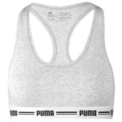 Stanik fitness cardio Puma Racer Back Top 1P Hang. Szare biustonosze sportowe damskie Puma, bez wzorów. Za 82.52 zł.