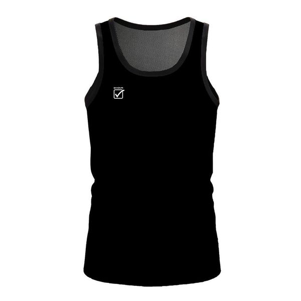 Damski tank top Givova. Czarne koszulki sportowe damskie Givova, bez wzorów, bez ramiączek, do biegania. Za 264.99 zł.