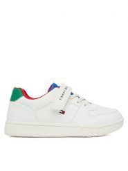 Tommy Hilfiger Sneakersy T1X9-34344-1355 S Biały. Białe buty sportowe chłopięce Tommy Hilfiger, ze skóry, bez zapięcia. Za 349.99 zł.