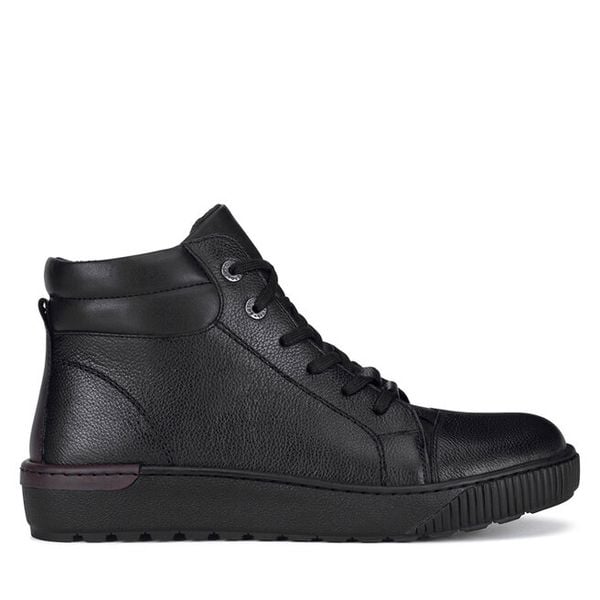 Trzewiki Go Soft. Czarne botki damskie GO SOFT, bez obcasa, na płaskiej podeszwie, bez zapięcia. Za 249.99 zł.