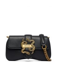 Just Cavalli Torebka Iconic Snakes 81RA4BA7 ZSA89 Czarny. Czarne torebki wieczorowe damskie Just Cavalli, bez wzorów, ze skóry, bez dodatków. Za 759.99 zł.