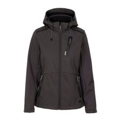 Kurtka Soft Shell Damska Neman TP75. Szare kurtki sportowe damskie Trespass, s, bez wzorów, z softshellu, bez kaptura. Za 275.99 zł.
