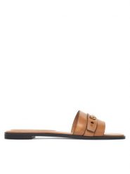 Tory Burch Klapki Romy Slide 183305 Brązowy. Brązowe klapki damskie Tory Burch, bez wzorów, ze skóry, bez obcasa, bez zapięcia. Za 1,524.00 zł.