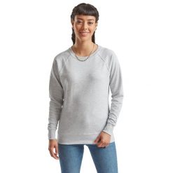 Lekka Bluza Raglanowa Dla Kobiet. Szare bluzy damskie Fruit of the Loom, xs, bez wzorów, bez kaptura. Za 71.99 zł.