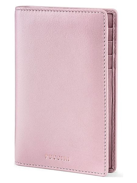 Puccini Etui "Zen" w kolorze jasnoróżowym na dokumenty podróżne - 10 x 14 x 1 cm rozmiar: onesize. Różowe portfele damskie Puccini, bez wzorów, z materiału. Za 126.75 zł.