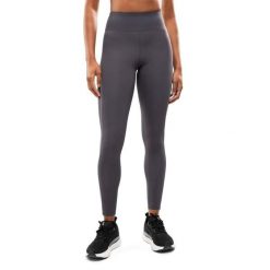 Damskie długie legginsy do biegania Fitness Siroko Lume Dark Gray. Szare legginsy damskie SIROKO, bez wzorów, z tkaniny. Za 169.00 zł.