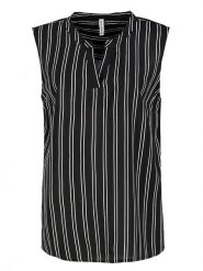Fresh Made Bluzka w kolorze czarno-białym rozmiar: XL. Czarne bluzki damskie Fresh Made, xl, bez wzorów, z wiskozy, bez kołnierzyka, bez ramiączek. Za 41.95 zł.