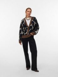 Vero Moda Kardigan w kolorze brązowo-kremowo-czarnym rozmiar: S. Brązowe kardigany damskie Vero Moda, s, bez wzorów, ze splotem. Za 134.95 zł.