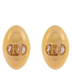Klipsy Elisabetta Franchi. Żółte kolczyki damskie Elisabetta Franchi, złote, z klipsem. Za 549.99 zł.