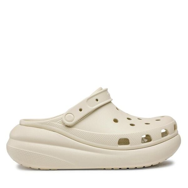 Klapki Crocs. Brązowe klapki damskie Crocs, bez wzorów, bez obcasa, bez zapięcia. Za 209.99 zł.