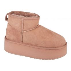 Buty Emu Australia Stinger Micro Flatform W13082-CARO różowe. Czerwone śniegowce damskie z gumy. Za 826.66 zł.