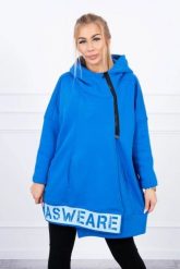 Bluza ocieplana z suwakiem chabrowa. Niebieskie bluzy damskie KESI, l, bez wzorów, z bawełny, bez kaptura. Za 278.10 zł.