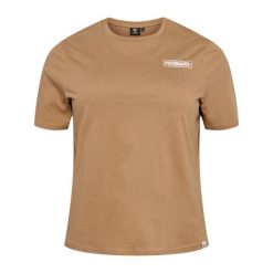 Koszulka damska Plus Hummel Legacy. Brązowe bluzki damskie Hummel, bez wzorów, sportowe, bez kołnierzyka, bez ramiączek. Za 162.50 zł.